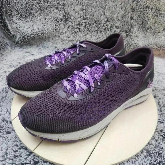 Under Armour HOVR Sonic 3 Womens Size 9.5 Shoes Purple White Running Sneakers - Picture 4 of 9